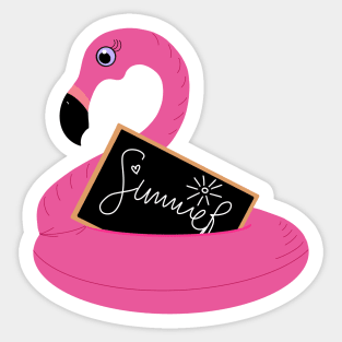 Flamingo Pool Floater Ring Summer Sticker